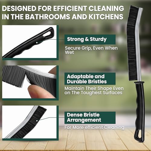 8 Pcs Crevice Cleaning Brush Set Hard Bristle Tools - Image 3