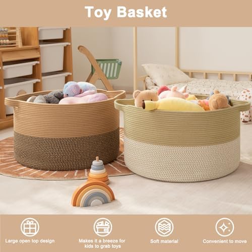 OIAHOMY 115L Extra Large Blanket Basket Living Room Laundry Basket Jute - Image 3
