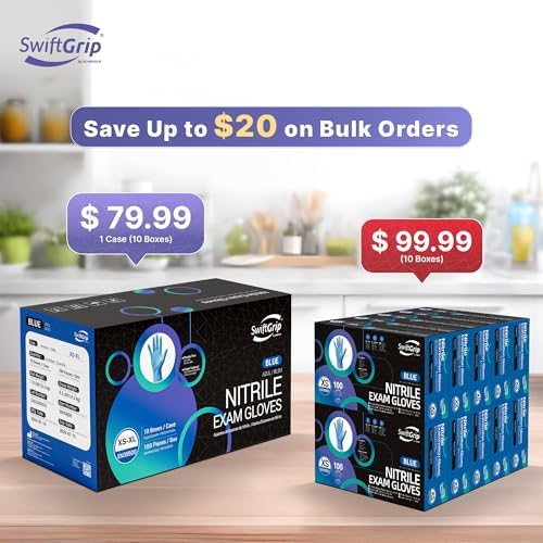 SwiftGrip Disposable Nitrile Exam Gloves, Latex Free, Medical Gloves - Image 2