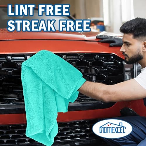 HOMEXCEL Professional Large Microfiber Car Drying Towels 2 Pack - Image 5