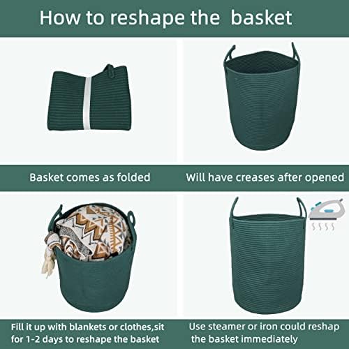 XUANGUO Cotton Rope Laundry Basket Hamper - Image 6