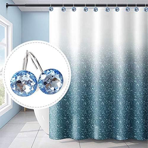 12 Pcs Bling Rhinestones Shower Curtain Hooks Bathroom Rolling Hooks - Image 5