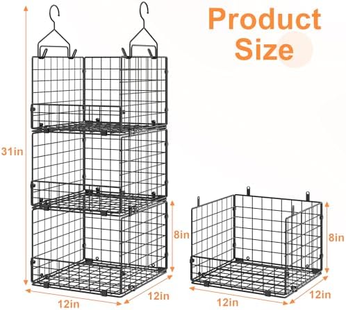 Sonyabecca 3-Tier Closet Organizers and Storage, Foldable Stackable Wire Basket - Image 3