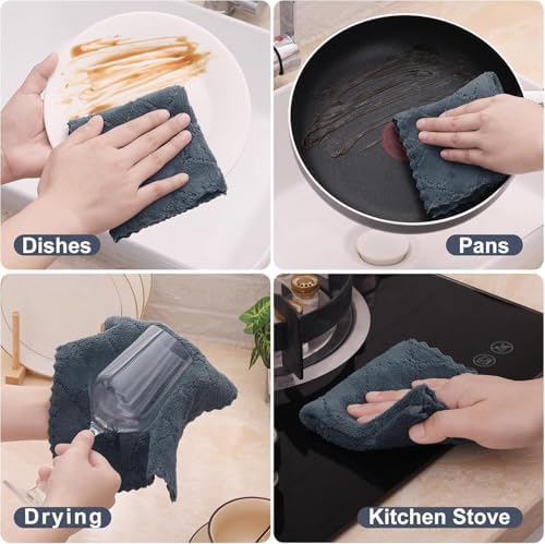 Homaxy 18 Pack Super Soft Absorbent Dish Cloths, Dark Grey - Image 5
