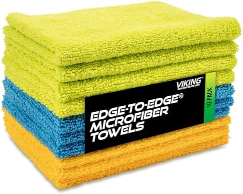 VIKING Microfiber Car Cleaning Cloth, 12 inch x 16 inch, 10 Pack by VikingCarCare