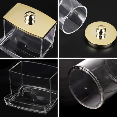 Tbestmax 10oz Cotton Ball Holder 7oz Qtips Dispenser, Bathroom Container - Image 3