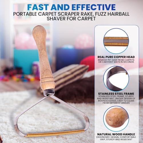 2-Pack Pet Hair Removal Tool, Lint Remover, Carpet Scraper & Shaver - Image 5