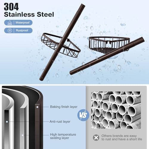 Corner Shower Caddy Tension Pole 4-Tier 47-121 Adjustable Stainless Steel - Image 4