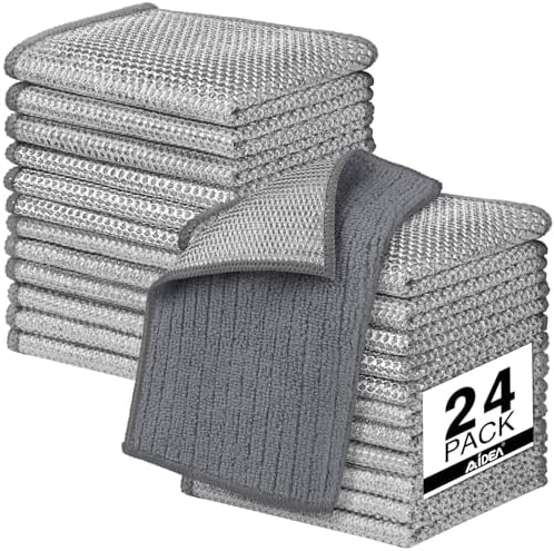 AIDEA Non Scratch Wire Dishcloth 24PK, Dish Cloths by AIDEAHOME