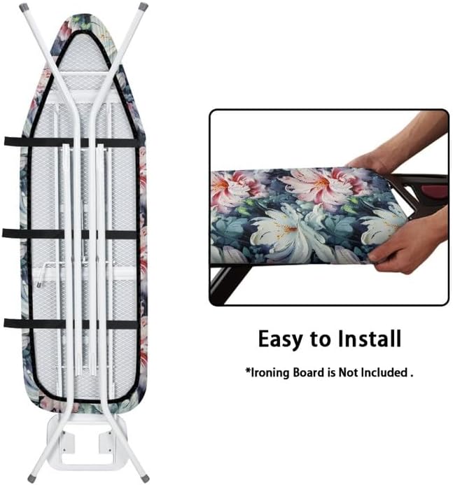 Oil Painting Iris Flowers Ironing Board Cover-15x 54 White Pink Iris Flower - Image 5
