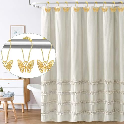 Decorative Shower Curtain Hooks, Rustproof Shower Curtain Hanger Clips - Image 2