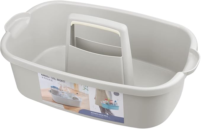 Large Cleaning Supplies Caddy Portable Shower Caddy Basket Light Gray 2Pk - Image 4