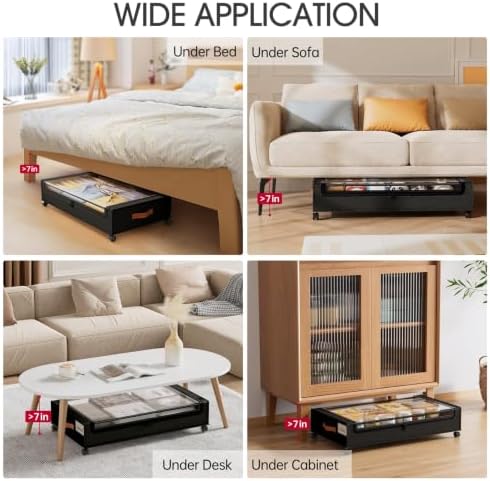 Yecaye Under Bed Storage with Wheels 60L, 2 Pack Under Bed Storage Containers - Image 7