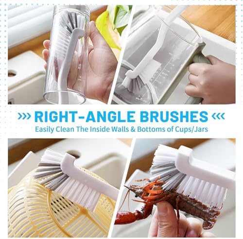 16Pcs Crevice Cleaning Brush Set, Hard Bristle Scrub Brushes - Image 4