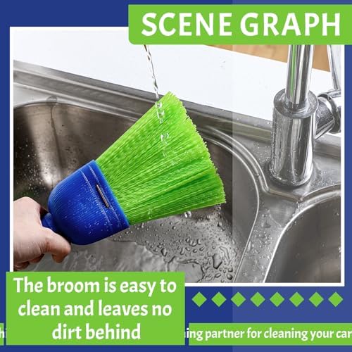 Domensi 4 Pcs Whisk Broom Poly Fiber Hand Brush - Image 5