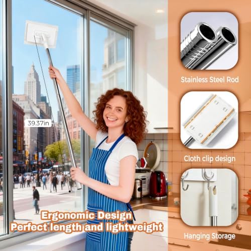 Hands Free Flat Disposable Lazy Mop, Snap Grip Mini Mop - Image 4
