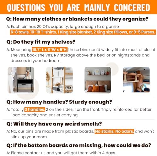 Extra Large Closet Organizers Bins 4 Pack - Image 2