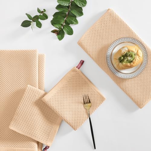 Homaxy 8 Pack 100% Cotton Kitchen Towels and Dishcloths Set - Image 6