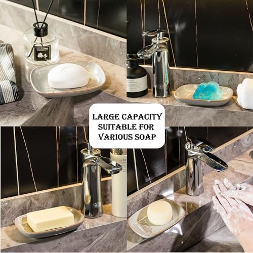 Miamolo Bathroom Soap Dish for Bar Soap, Raised Ridges Keep Soap Dry - Image 4