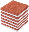 Glynniss Kitchen Dish Cloths for Washing Dishes, Rust White Terry Dish Rags by Glynniss