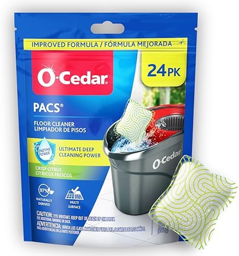 O-Cedar PACS Hard Floor Cleaner, Crisp Citrus Scent 24 Count | Made by O-Cedar