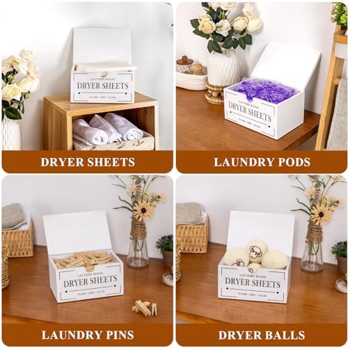 HouseJoy Dryer Sheet Holder-White Dryer Sheet Container - Image 7
