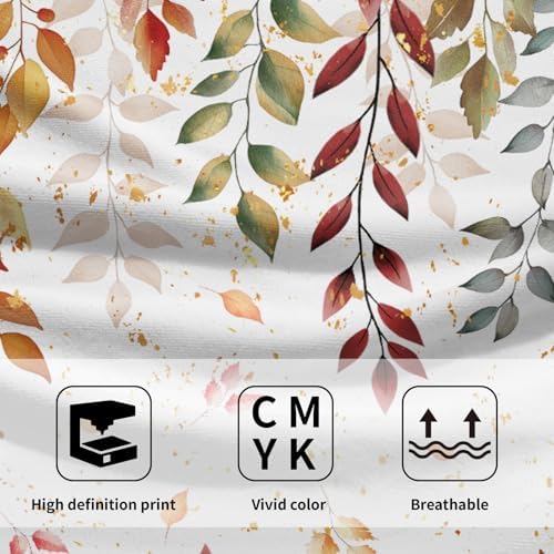 Fall Colorful Leaves Kitchen Tea Dish Towels 2 Pack Watercolor Eucalyptus Leaf - Image 3