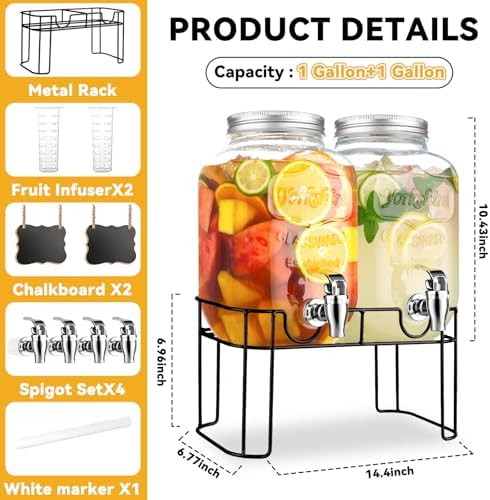1 Gallon Glass Drink Dispensers - Image 2