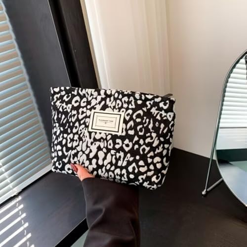 SxoSyo Leopard Makeup Bags, Large Canvas Cosmetic Pouch - Image 2