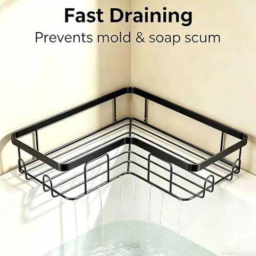 Shower Caddy 3 Pack, No Drilling Adhesive Bathroom Organizer Shelf Rack - Image 6