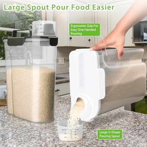 Viretec Rice Storage Container, 5 to 10lb Dry Food Airtight Dispenser, Pet Dog - Image 3