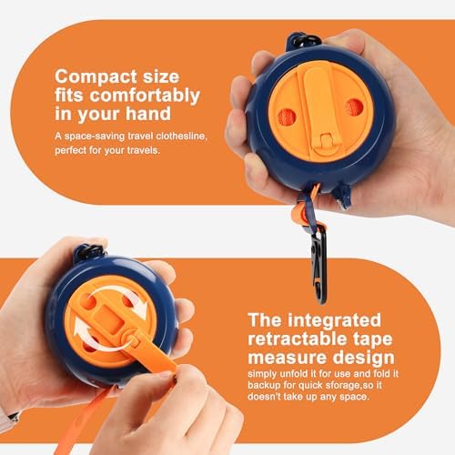 Portable Travel Clothesline, 13.4 ft Retractable Clothes Line - Image 4