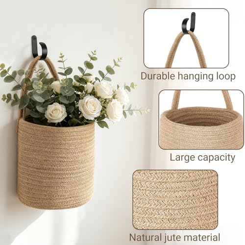 Dahey 3 Pcs Woven Hanging Wall Baskets - Image 4