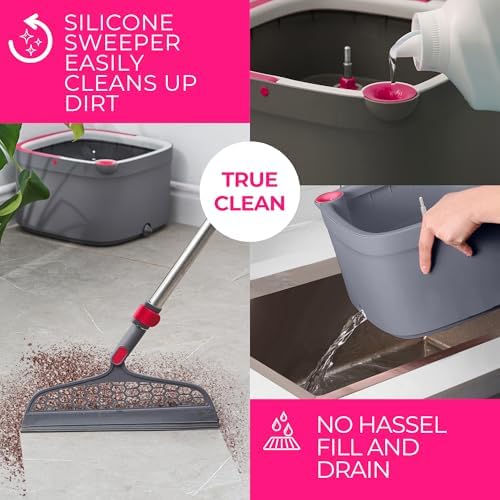 True & Tidy True Clean Spin Mop & Bucket System – Dual Compartment Design - Image 6