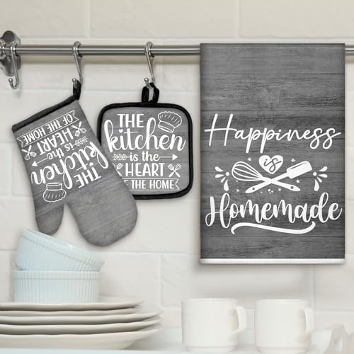 Sratte 6 Pcs Kitchen Decor Accessories Set, Dark Gray Wood - Image 2