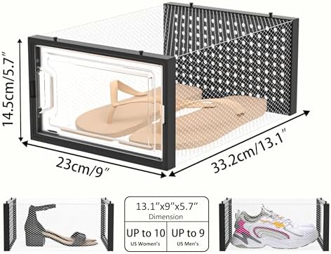 HOMIDEC Clear Shoe Storage Boxes, Stackable Shoe Organizer - Image 3