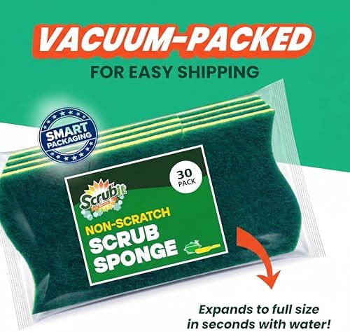 SCRUBIT Sponges Kitchen Heavy Duty Dish Sponge, 30 Pack Sponges - Image 2