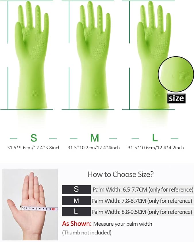 Alimat PluS Rubber Dishwashing Gloves Latex Free, Without Liner, Medium | 3 - Image 2