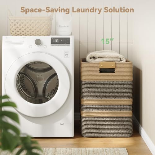 Nunsino 90L Laundry Basket, Cotton Rope Laundry Hamper - Image 3