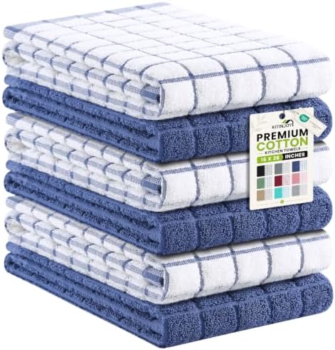 Kitinjoy Premium Kitchen Towels, Large 100% Cotton Terry 390 GSM Kitchen Hand by Kitinjoy