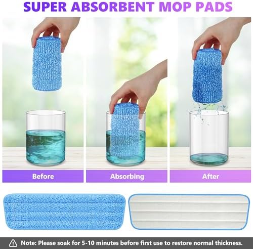 6 Pack Reusable Mop Pads Compatible - Image 6