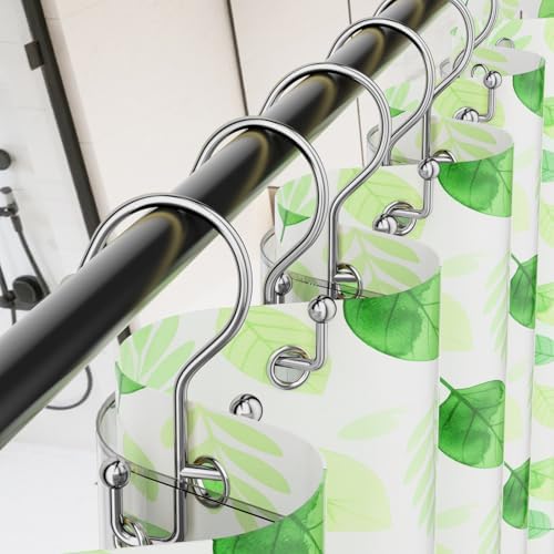 Goowin Shower Curtain Hooks, Anti-drop Metal Shower Curtain Rings Hooks - Image 2