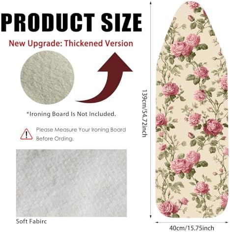 Nuxovilar Vintage Rose Cotton Ironing Board Cover 15x54 Fabric - Image 3