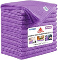 Microfiber Cleaning Cloth, 12 Pack Purple Cleaning Rags, Reusable Microfiber by HOMERHYME