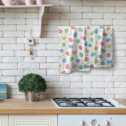 Easter Colorful Egg Towel 2 Pack 14"x28" Happy Holiday Decorative Kitchen - Image 2