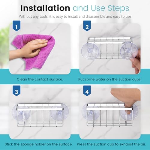 HLOOL Kitchen Sink Sponge Holder, Sponge Holder - Image 5
