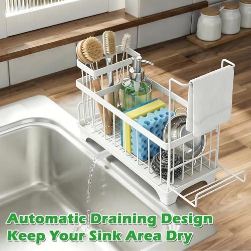 Sponge Holder for Kitchen Sink, Self-Draining Sink Caddy - Image 3