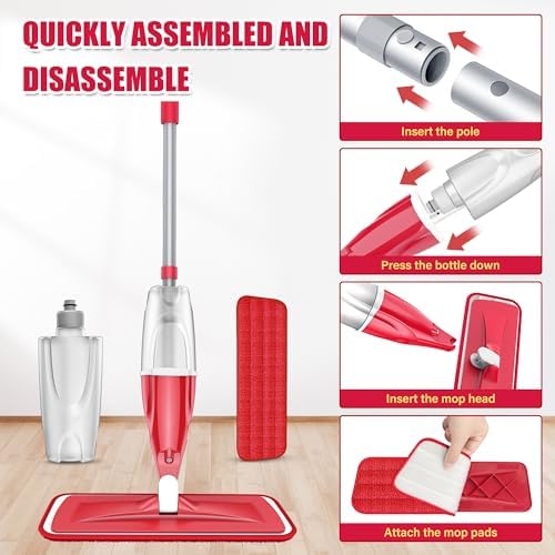 Spray Mops for Floor Cleaning: Microfiber Wet Dust Mop Hardwood Floor Mop - Image 4