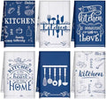 Bencailor 6 Pcs Blue White Kitchen Towels Decorative Sets Dish Towels Absorbent by Bencailor