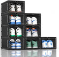 KEFA XL Shoe Storage Box Organizer, 8 Pack Shoe Boxes Clear Plastic Stackable by KEFASTORAGEBOX